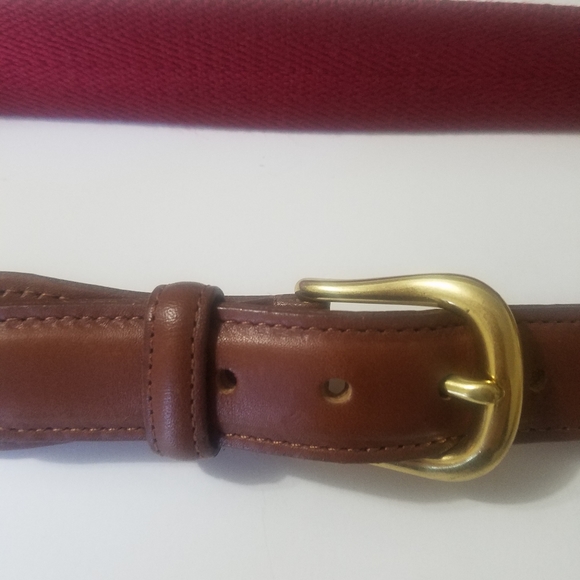 NWT Coach mens web belt with leather tabs - Picture 2 of 3